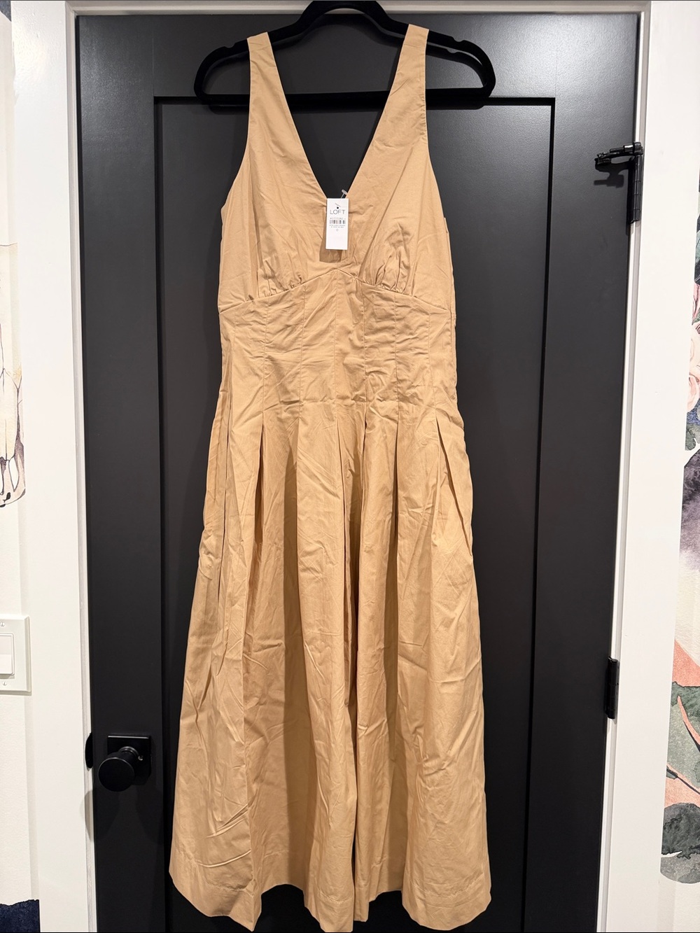 LOFT Sleeveless V-Neck Maxi Dress in Tan